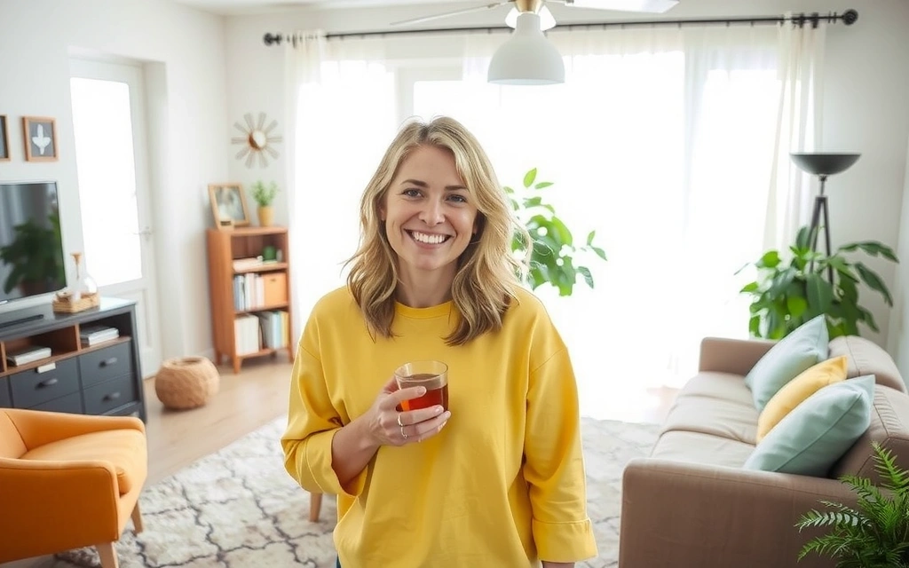 Šťastná zákaznice s čistým domovem