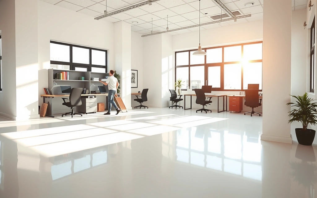 Čistá kancelář po úklidu