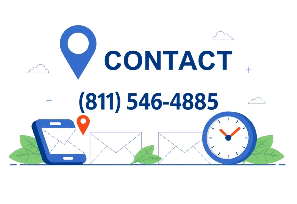 Ilustrace kontaktních informací s ikonami