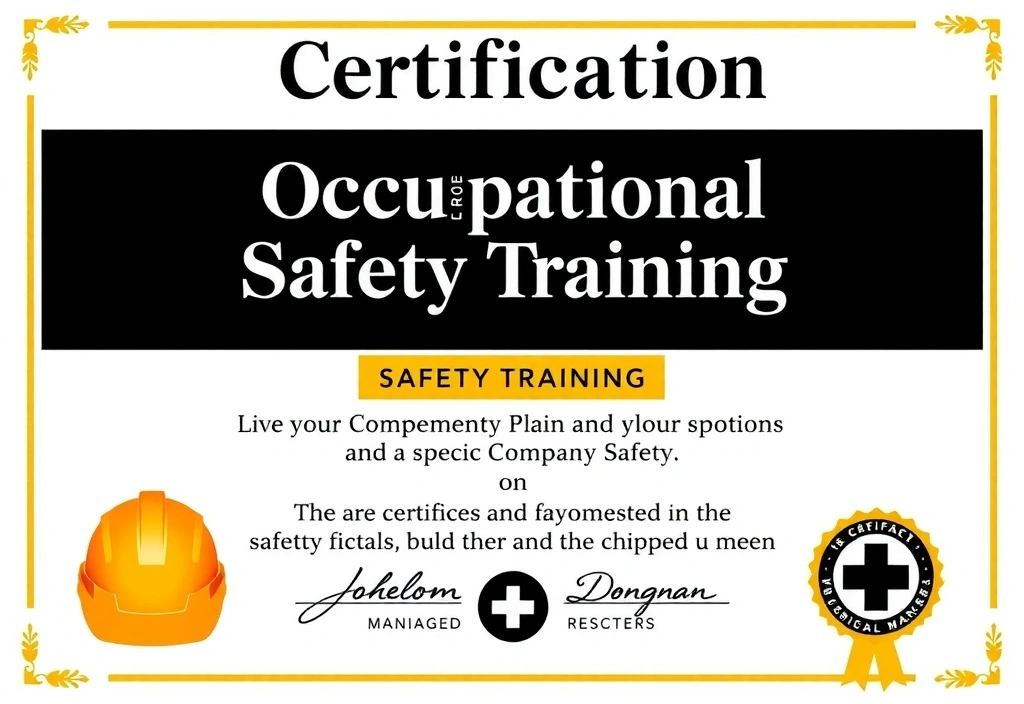 Certifikát o školení bezpečnosti práce.