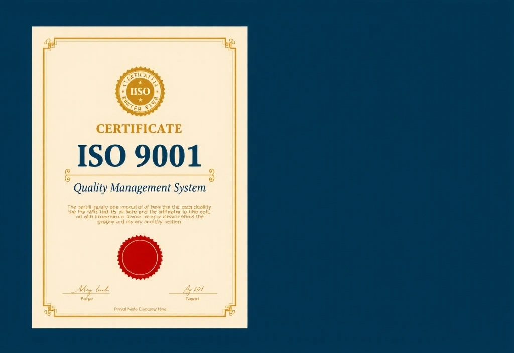 Certifikát ISO 9001 pro systém řízení kvality.