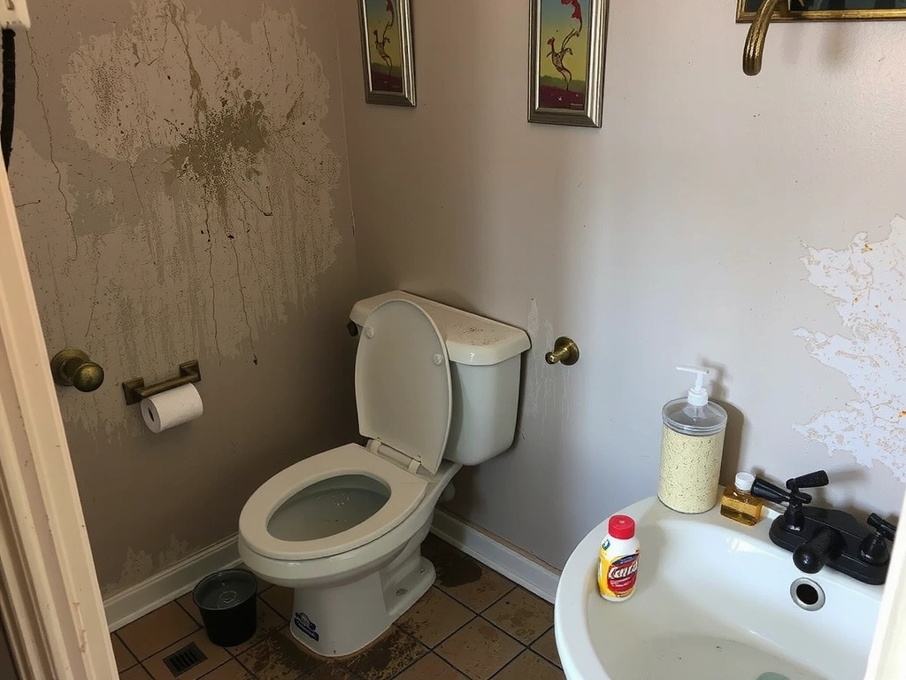 Koupelna před úklidem