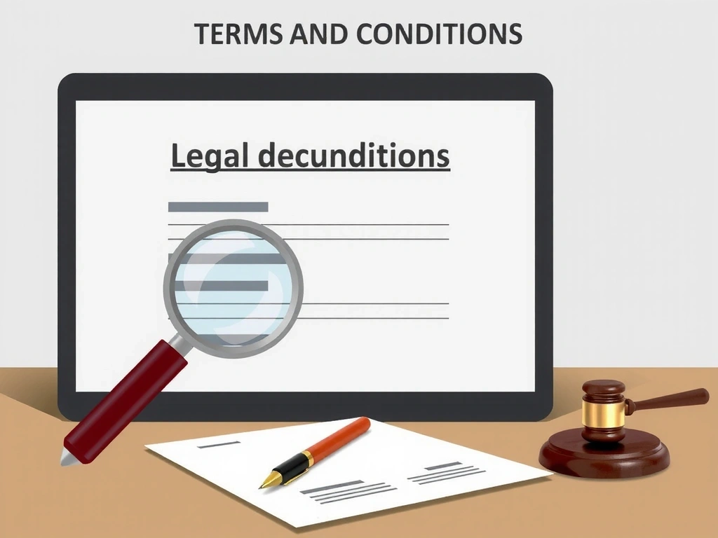 Ilustrace smlouvy a právních dokumentů, lupy a pera na stole.